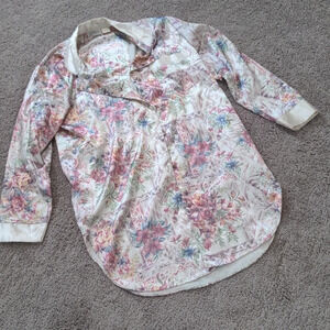 Kathryn vintage floral satin pajama top Size medium